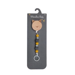 Attache-tétine En Bois Et Silicone Chat MOULIN ROTY Les Moustaches -Moulin Roty attache tetine en bois et silicone chat moulin roty les moustaches 4