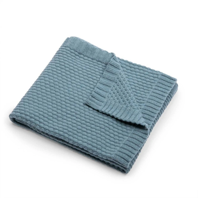 Couverture En Laine Mixte Bleue MOULIN ROTY Sous Mon Baobab 6 Couverture En Laine Mixte Bleue MOULIN ROTY Sous Mon Baobab – Image 4