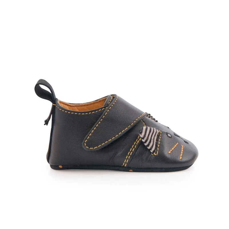 Chaussons En Cuir Chat Noir 0/6m MOULIN ROTY Les Moustaches 5 Chaussons En Cuir Chat Noir 0/6m MOULIN ROTY Les Moustaches – Image 3