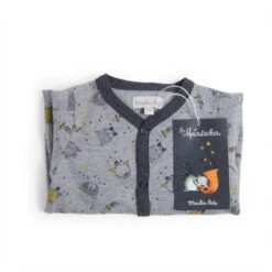 Pyjama En Jersey Gris Chiné 1m MOULIN ROTY Les Moustaches -Moulin Roty lmo pyjama jersey gris chine allover 1
