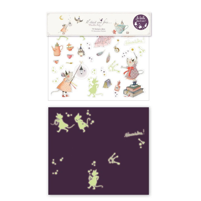 Stickers Déco Phosphorescents MOULIN ROTY Il était Une Fois 4 Stickers Déco Phosphorescents MOULIN ROTY Il était Une Fois – Image 2